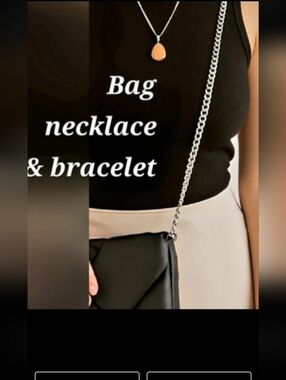 925 Necklace & Crossbody Bag Sandstone Pendant & Bracelet Bundle